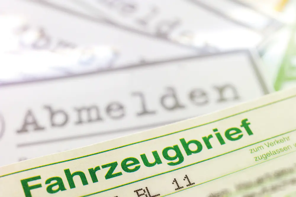 Dokumente für die Abmeldung eines Fahrzeuges